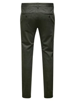 Outlet ONLY & Sons Mark Herringbone Bukser, , W29/L34 Olive Night