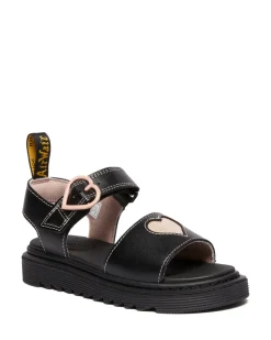 Discount Dr. Martens Marlowe Hearts J Sandaler, , 31 Black/Powder Pink