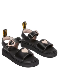 Discount Dr. Martens Marlowe Hearts J Sandaler, , 31 Black/Powder Pink