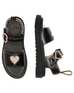 Discount Dr. Martens Marlowe Hearts J Sandaler, , 31 Black/Powder Pink