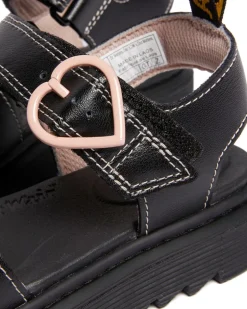 Discount Dr. Martens Marlowe Hearts J Sandaler, , 31 Black/Powder Pink