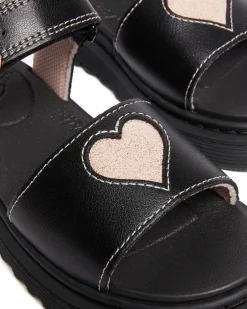 Discount Dr. Martens Marlowe Hearts J Sandaler, , 31 Black/Powder Pink