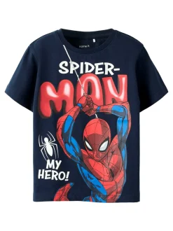 Outlet Name It Marvin Spider T-shirt, , 110 cm Navy Blazer