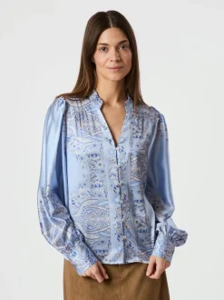 Neo Noir Massima Paisley Bluse, , 38 Light Blue