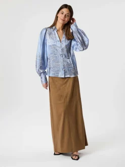 Neo Noir Massima Paisley Bluse, , 38 Light Blue