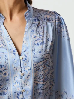 Neo Noir Massima Paisley Bluse, , 38 Light Blue
