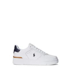 Discount Ralph Lauren Masters Court Leather Sneakers, , 45 White