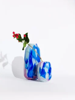 Clearance Anna von Lipa Meadows Vase, Scandi Mint With Blue Rose