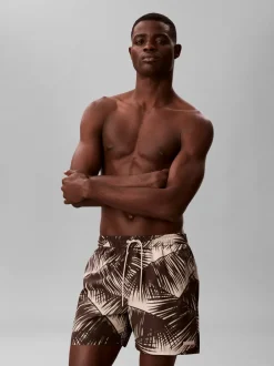 Calvin Klein Medium Drawstring Badeshorts, , XXL Adventure Palm Oatmeal