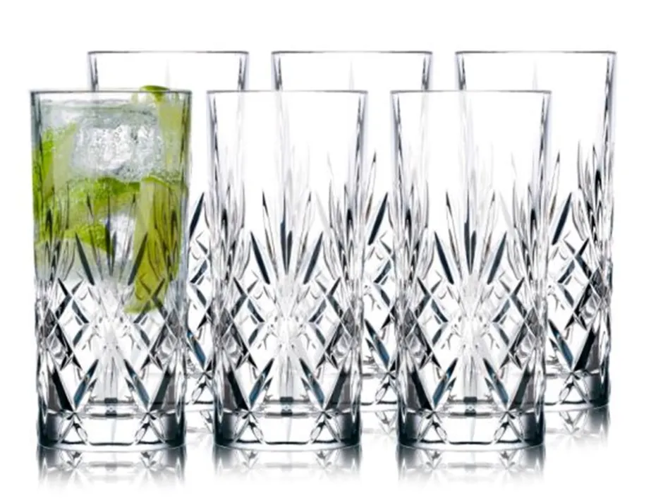 Lyngby Glas Melodia Krystal 6-pak Highball Glas, , 36 cl* Køkken|Glas