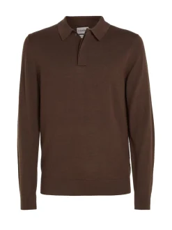 Best Calvin Klein Merino Polo Pullover, , L Java