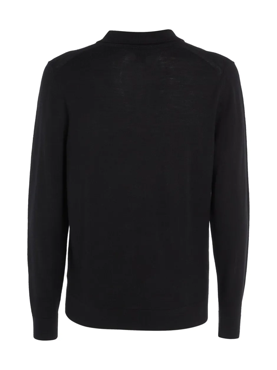 Clearance Calvin Klein Merino Polo Pullover, , XL Sort