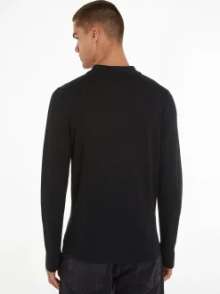 Clearance Calvin Klein Merino Polo Pullover, , XL Sort