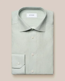 Eton Micro Print Signature Poplin Slim Fit Skjorte, , 44* Skjorter