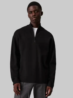 Calvin Klein Milano Stitch Q-Zip Striktrøje, , XL* Strik