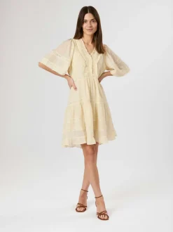 Neo Noir Milene S Voile Kjole, , 36 Light Yellow