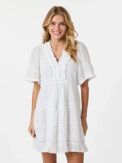 Best Neo Noir Milene S Voile Kjole, , 42 White
