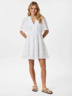 Best Neo Noir Milene S Voile Kjole, , 42 White