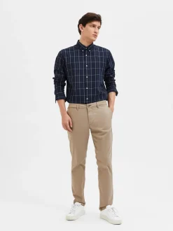 Clearance Selected Homme Miles Flex Bukser, , W33/L34 Greige