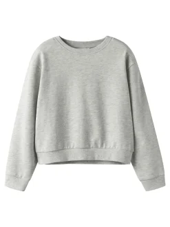 Discount Name It Mille Short O-Neck Sweatshirt, , 146-152 cm Light Grey Melange