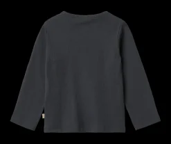 Clearance Wheat Milo Langærmet Rib T-shirt, , 104 cm Navy