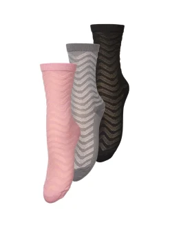 Online Beck Söndergaard Mina Glitter 3-pak Strømper, , 39/41 Black/Gray/Pink