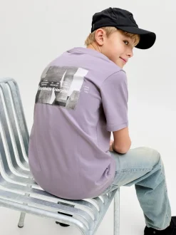 Jack & Jones Junior Mineral Photo Back T-shirt, , 152 cm Purple Ash