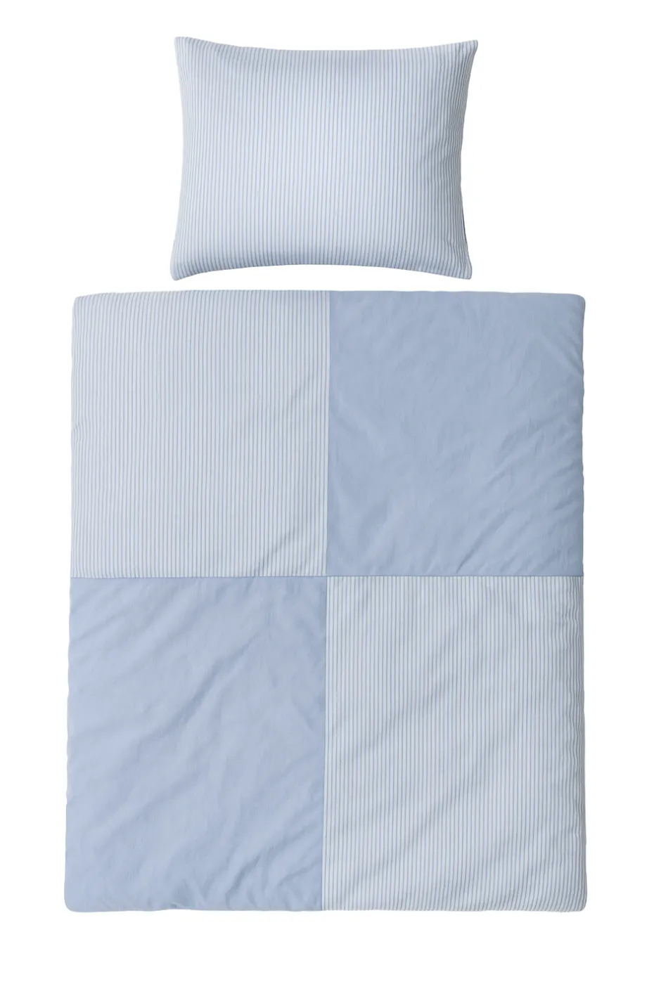 Hot OMHU Mini Stripe Patchwork Sengelinned, , 140x220 cm Blue