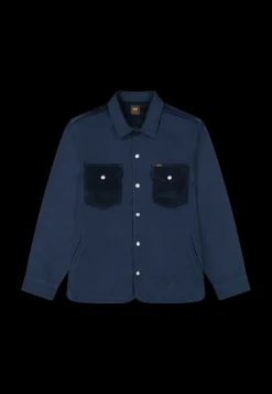 New Lee Mixed Media Overshirt, , XXL Rivet Navy