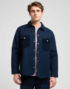 New Lee Mixed Media Overshirt, , XXL Rivet Navy