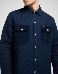 New Lee Mixed Media Overshirt, , XXL Rivet Navy