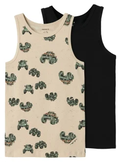 Outlet Name It Monster Truck 2-pak Undertrøje, , 110 cm Peyote