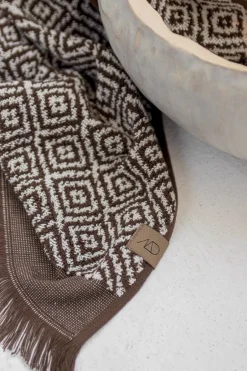 Clearance Mette Ditmer Morocco Håndklæde, , 70x135 cm Chocolate/Off-white
