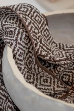 Clearance Mette Ditmer Morocco Håndklæde, , 70x135 cm Chocolate/Off-white