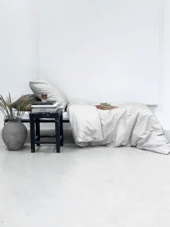 Clearance OMHU Multi Stripe Sengelinned, , 140x200 cm Mud