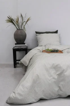 Clearance OMHU Multi Stripe Sengelinned, , 140x200 cm Mud
