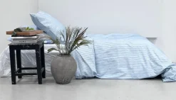 New OMHU Multi Stripe Sengelinned, , 140x220 cm Light Blue