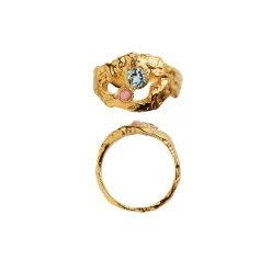 Stine A My Love Rock Blue Topas/Pink Opal Ring, , 58*Dame Ringe