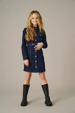 KIDS ONLY Myth Belt Denim Kjole, , 158 cm*Børn Kjoler