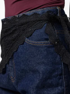 Outlet Pieces Naina Lace Hip Tørklæde, Black
