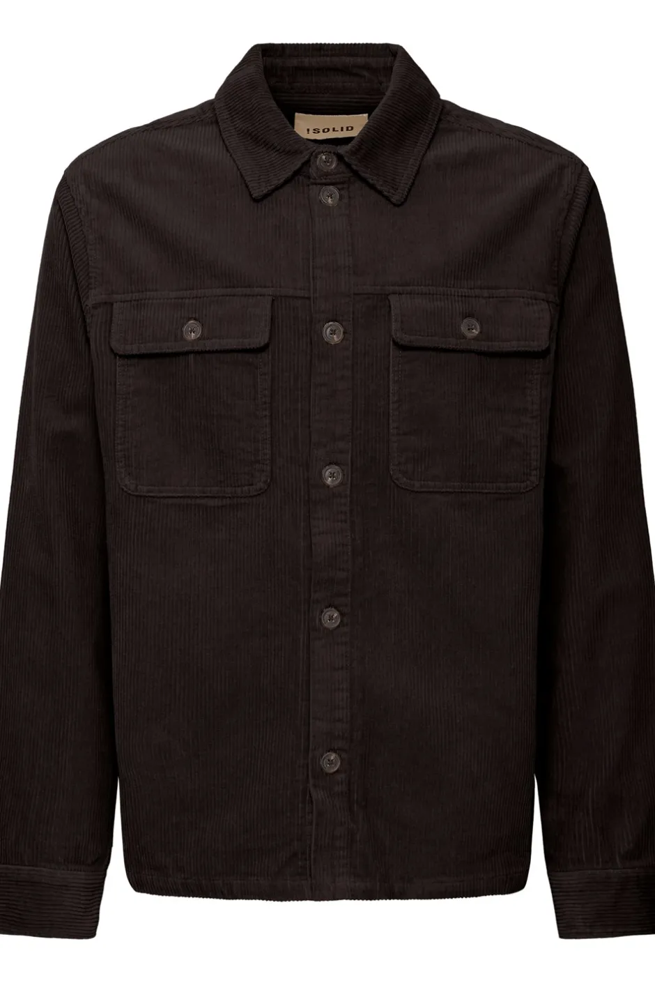 Outlet Solid Nam Overshirt, , S True Black