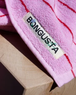 Clearance Bongusta Naram Håndklæde, Baby Pink & Ski Patrol Red, 50x80 cm Baby Pink & Ski Patrol Red