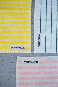 Bongusta Naram Håndklæde, Pristine & Neon Yellow, 70x140 cm* Håndklæder & Vaskeklude