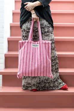 Clearance Bongusta Naram Totebag, Baby Pink & Ski Patrol Red Baby Pink & Ski Patrol Red