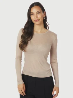Hot Neo Noir Nella Fine Rib Bluse, , 38 Beige Melange