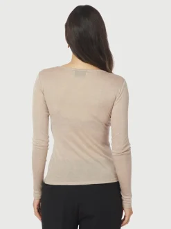 Hot Neo Noir Nella Fine Rib Bluse, , 38 Beige Melange