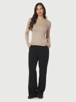 Hot Neo Noir Nella Fine Rib Bluse, , 38 Beige Melange