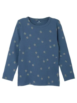 Best Name It Noellus Langærmet T-shirt, , 110 cm Vintage Indigo