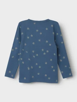 Best Name It Noellus Langærmet T-shirt, , 110 cm Vintage Indigo