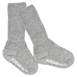 Online GoBabyGo Non-Slip Cotton Strømper, , 23-26 Grey Melange